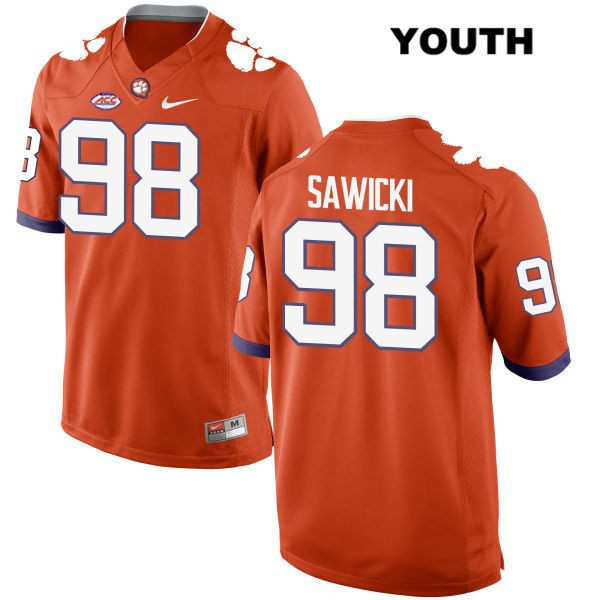 Youth Clemson Tigers #98 Steven Sawicki Stitched Orange Authentic Style 2 Nike NCAA College Football Jersey EBN1146NB